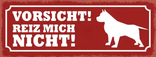Schild vorsicht reiz mich nicht wachhund hunde haus tier 27x10 blech od.holz