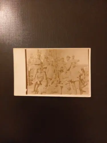 Foto Wk1 Portrait Artillerie Geschütz Mörser Kanone Soldaten AB0062