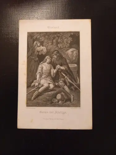 Wieland Geron der Adelige 16.5 x 11.5 Stahlstich AA0077