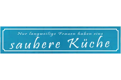 Schild Langweilige Frauen Saubere Küche Kochen Putzen 46 x 10 Blech od. Holz
