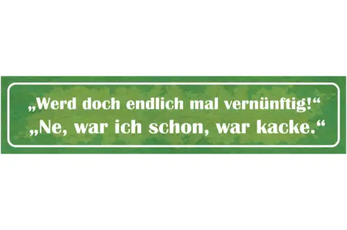 Schild Werd Doch Endlich Vernüftigt Nein War Schon Kacke 46 x 10 Blech od. Holz