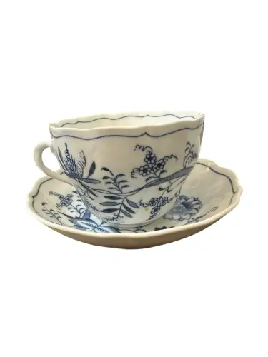Zwiebelmuster Original Bohemia Tasse  + Untertasse ca. 9 cm Durchmesser
