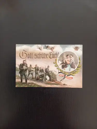 Soldaten Frau Mit Kinder Gott Schütze Euch Gr