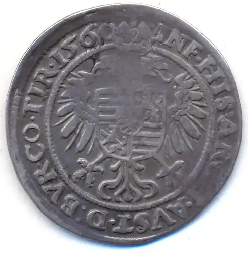 Habsburg-RDR Ferdinand I.,10  Kreuzer 1560 Hall ss selten!