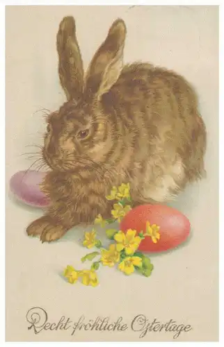 Postkarte Glückwunsch Ostern, Osterhase