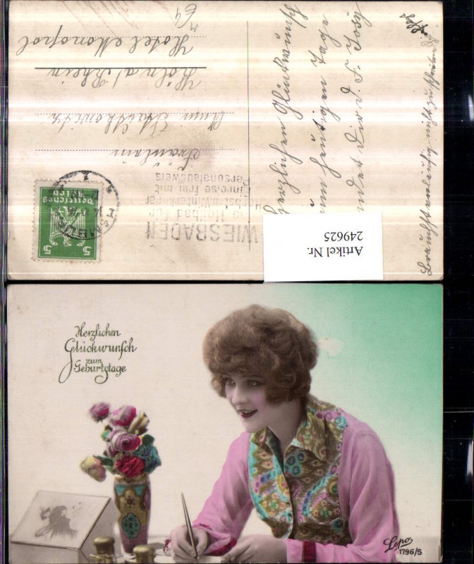 Geburtstag Frau B Brief Schreiben Füllfeder Rosen Vase Nr 249625