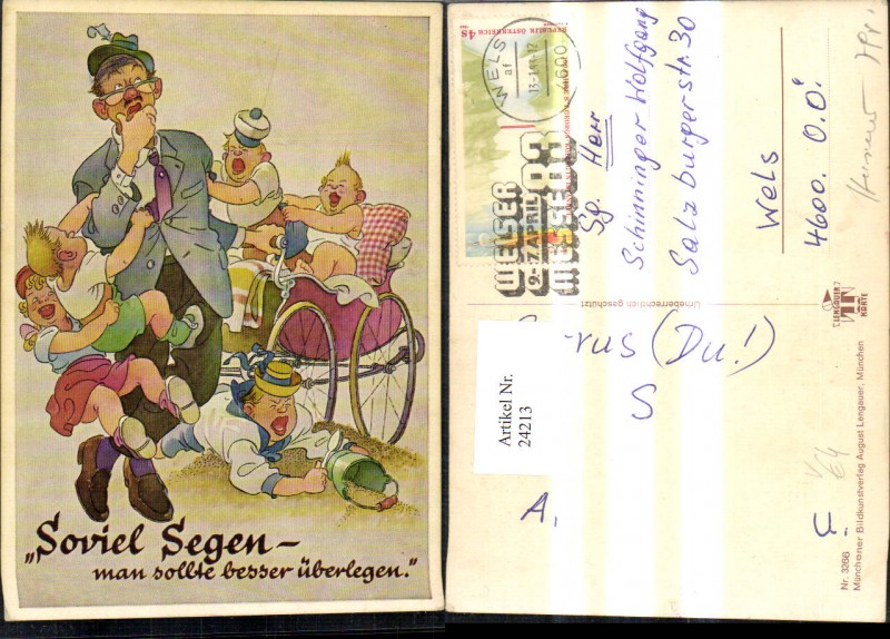 216809 Kunstler Ak Mann Sitzt Bank Sauglinge Kinder Streiche