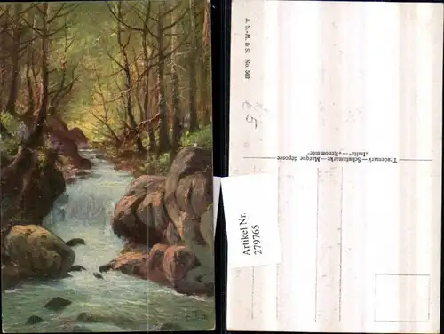 A.S.M. Imita 562 Künstler C. Jandl Motiv Bach Wasserfall Wald