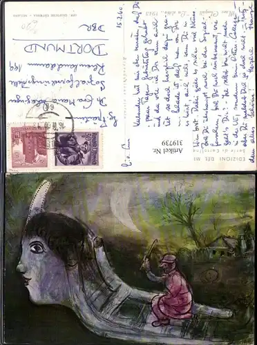 Künstler Ak Marc Chagall La slitta Schlitten m. Kopf