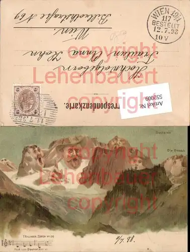 Litho F. Killinger 136 Dachstein Berggesichter Berg mit Gesicht Berggesicht