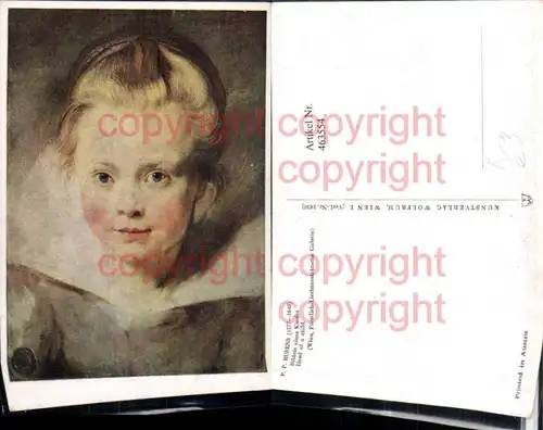Künstler AK P.P. Rubens Bildnis eines Kindes
