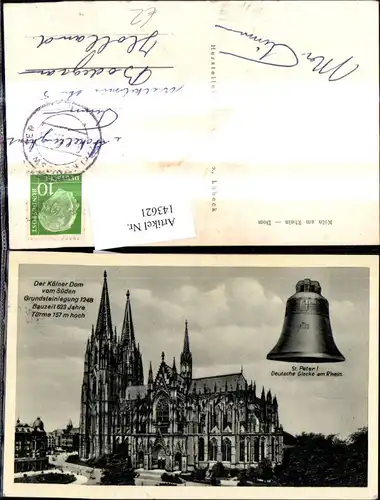 Fotomontage Köln a. Rhein Dom v. Süden St Peter Deutsche Glocke a. Rhein