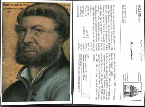 Repro Künstler Ak Hans Holbein dit le Jeune Autoportrait Deuxieme Renaiss