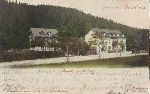 12933;Gruss aus Bärenburg Kipsdorf Gasthaus 1918