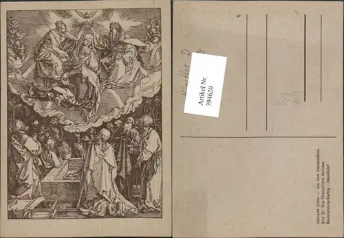 Künstler AK Albrecht Dürer Aus dem Marienleben Die Himmelfahrt Mariens