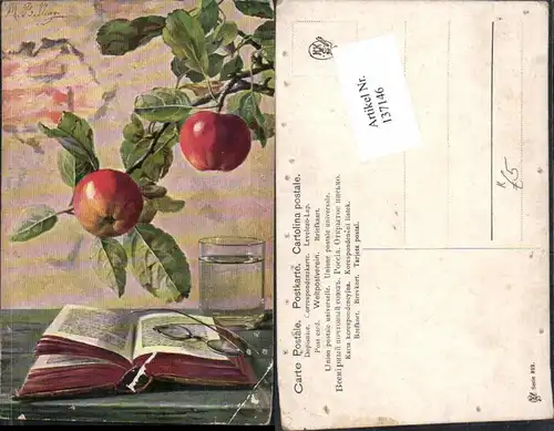 M. Billing Apfel Äpfel Buch Brille