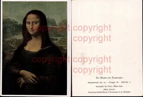 Künstler Ak Leonardo da Vinci Mona Lisa Portrait Renaissance