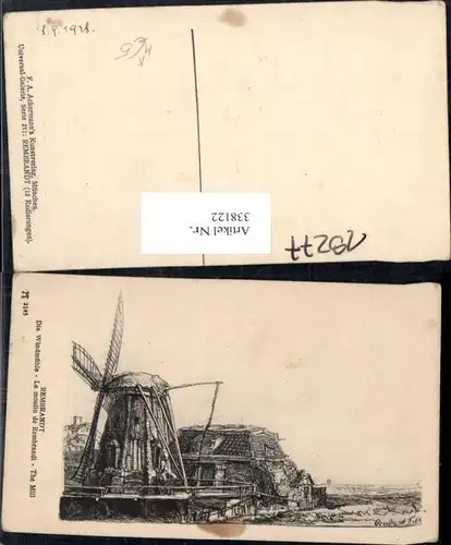 Künstler Ak Rembrandt Die Windmühle Le moulin de Rembrandt