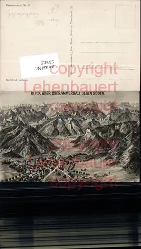 Künstler Eugen Felle Isny Vogelschau AK Oberammergau Ettal