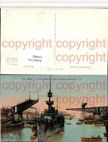 Brest Port Militaire Sortie du Croiseur Montcalm Kriegsschiff Schiff