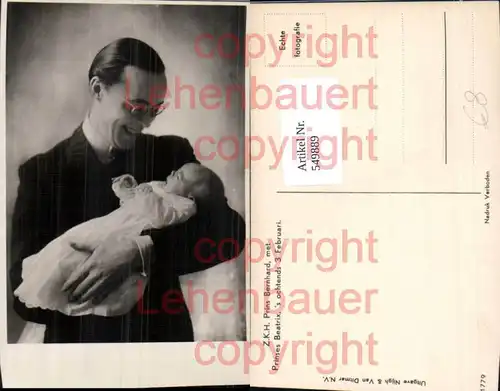 Adel Monarchie Niederlande Bernhard Lippe Biesterfeld m. Baby Beatrix