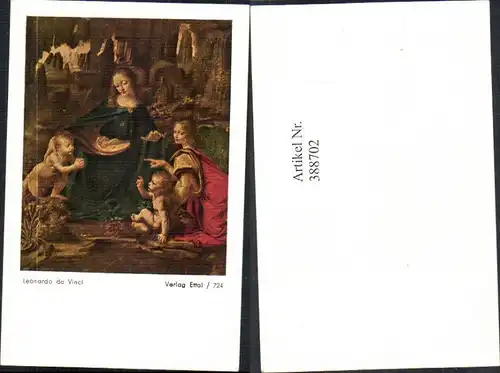 Andachtsbild Heiligenbildchen Leonardo da Vinci Heilige Frauen m. Kinder