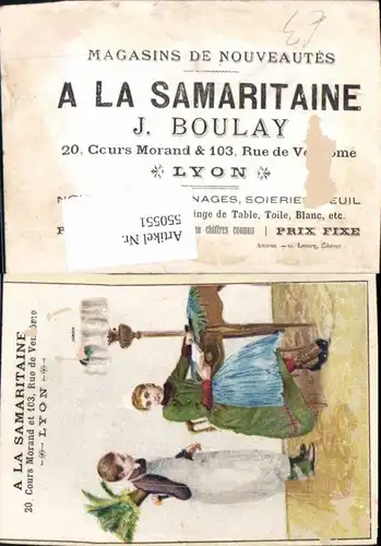 Sammelbild A la Samaritaine lyon Lampe Frau Lesen