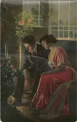 mann hat Frau im Arm schauen Traurig 1915