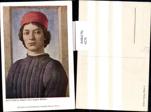 Künstler Ak Botticelli Bildnis eines jungen Mannes
