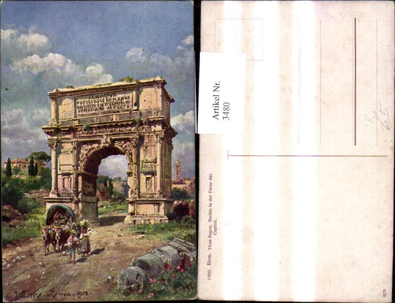 CPA AK ROMA Titus-Bogen 551538 Rechts in der Ferne das Capitol ITALY 