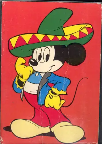 Comic Mickey Maus m. Mexikaner Hut Sombrero