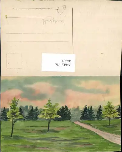 Künstler AK Handgemalt Landschaft Wald Bäume