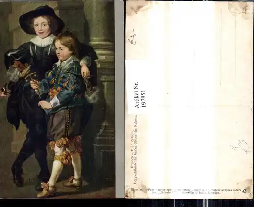 Künstler Ak Peter Paul Rubens Doppelbildnis d. beiden Söhne d. Rubens Kin