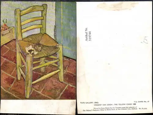 Künstler Ak Vincent van Gogh The Yellow Chair 1888 Gelber Stuhl Pfeife