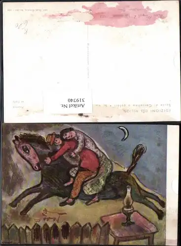 Künstler Ak Marc Chagall Gli amanti Pferd