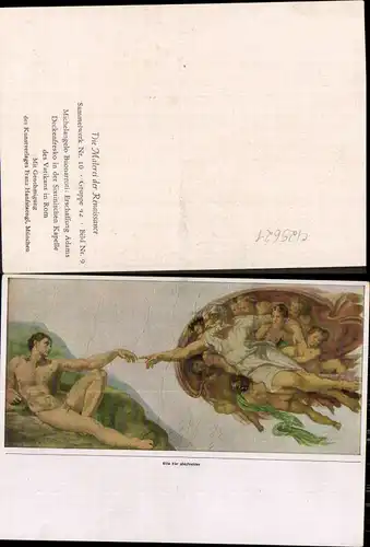 Künstler Ak Michelangelo Buonarroti Erschaffung Adams Renaissance