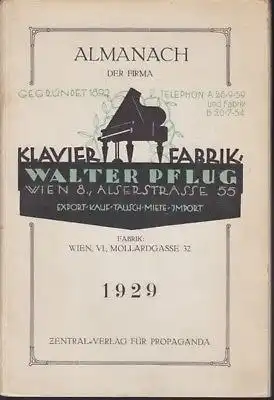 Almanach der Firma Klavier Fabrik Walter Pflug. 1929