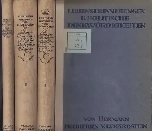 ECKARDSTEIN, Lebens-Erinnerungen u. Politische... 1919