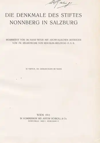 TIETZE, Die Denkmale des Stiftes Nonnberg in... 1911