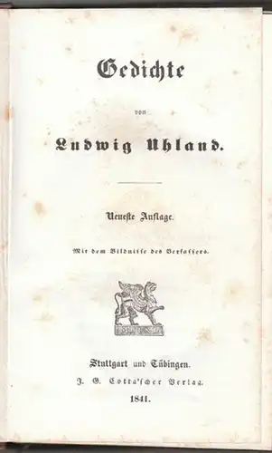 UHLAND, Gedichte. 1841
