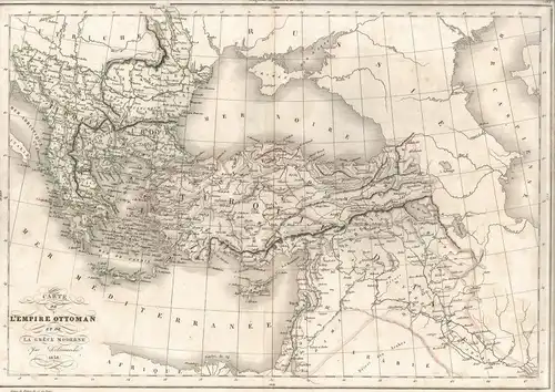 Carte de l`Empire Ottoman et de la Grèce moderne. DELAMARCHE, Felix.