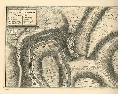 Plan de la Ville et Chateau de Traarbach.