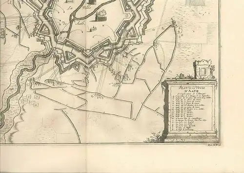 Plan der Stadt Aath en Verdaring van de Attacqué.
