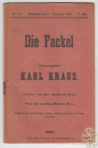 DIE FACKEL. Hrsg. Karl Kraus. 0410-16