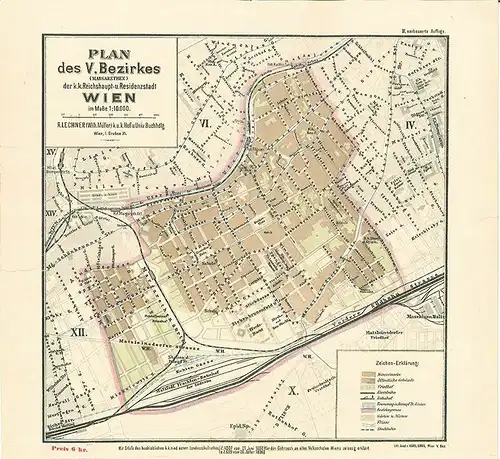 Plan des V. Bezirkes (Margarethen) der k.k. Reichshaup- u. Residenzstadt Wien im