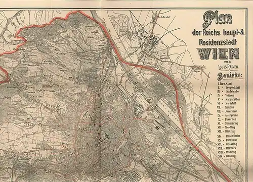 Plan der Reichshaupt- & Residenzstadt Wien. RAINER, Louis.