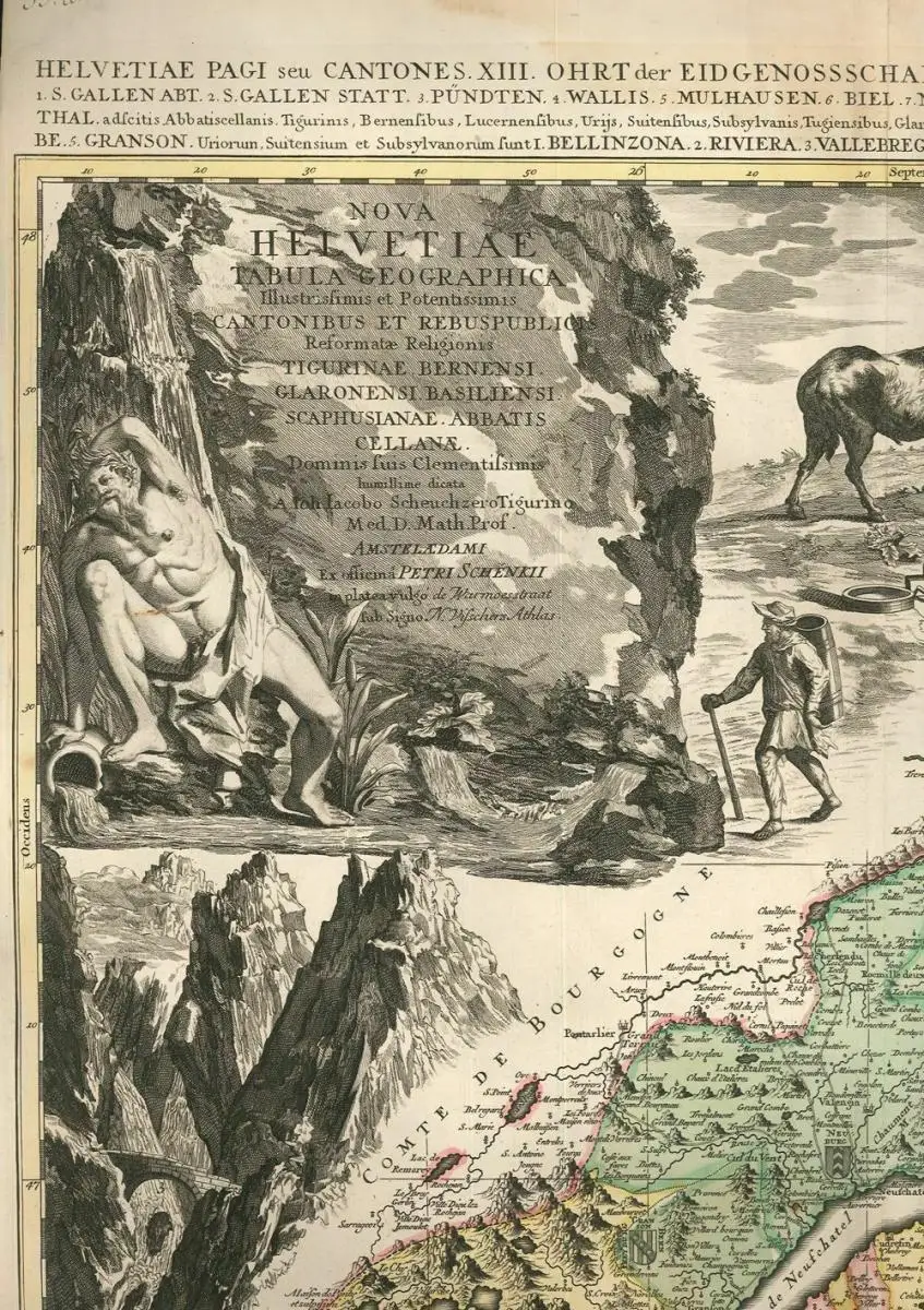 Nova Helvetiae tabula geographica. Illustrissimis et potentissimis cantonibus et 1
