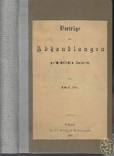 ZELLER, Vorträge und Abhandlungen... 1865