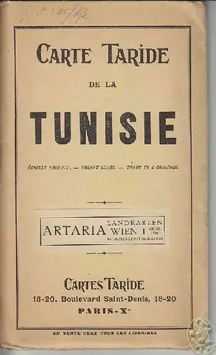 Carte Taride de la Tunisie. 1920