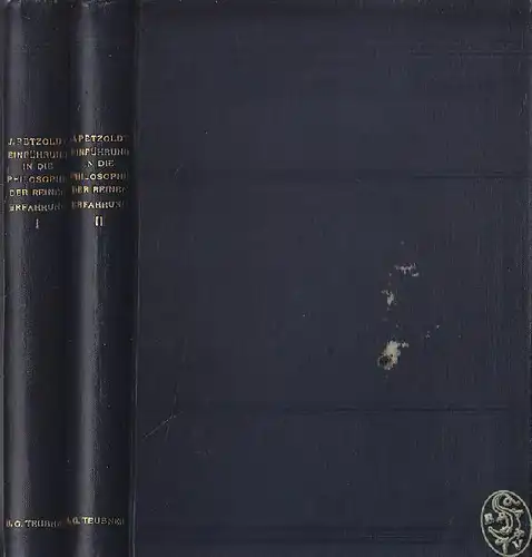 PETZOLDT, Einführung in die Philosophie der... 1900